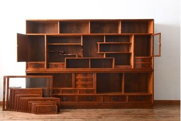 中古　特大サイズ!玉杢の極めて美しい最高級欅茶箪笥