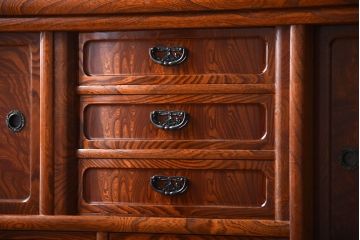 中古　特大サイズ!玉杢の極めて美しい最高級欅茶箪笥