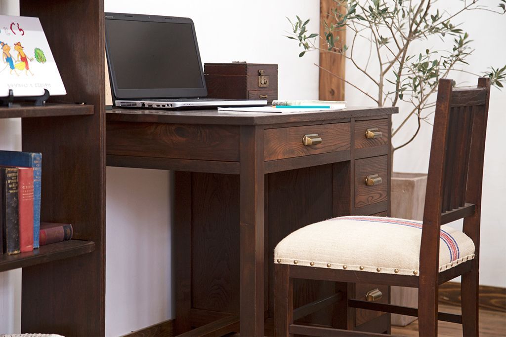 アンティーク家具　和製アンティーク　アンティークリネン座面!シンプルなダイニングチェア