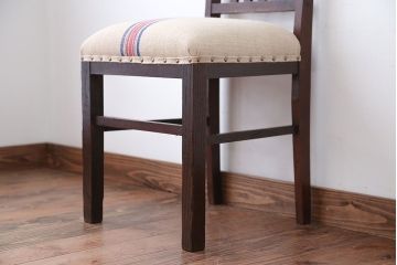 アンティーク家具　和製アンティーク　アンティークリネン座面!シンプルなダイニングチェア