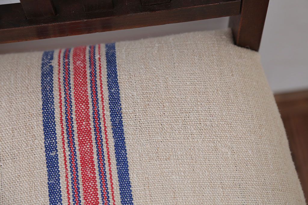 アンティーク家具　和製アンティーク　アンティークリネン座面!シンプルなダイニングチェア