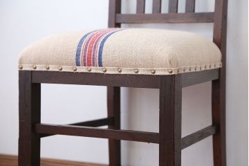 アンティーク家具　和製アンティーク　アンティークリネン座面!シンプルなダイニングチェア