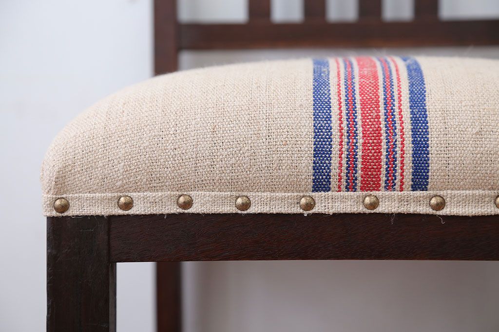 アンティーク家具　和製アンティーク　アンティークリネン座面!シンプルなダイニングチェア