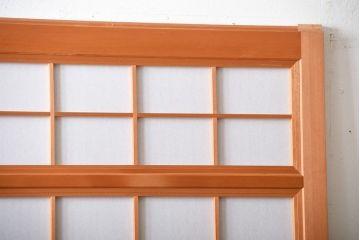 中古美品　木味を楽しめる美しさ　檜・杉材の高級格子戸2枚セット