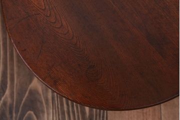 レトロ家具　昭和レトロ　古い栓材の小さな丸ちゃぶ台