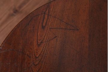 レトロ家具　昭和レトロ　古い栓材の小さな丸ちゃぶ台