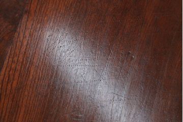 レトロ家具　昭和レトロ　古い栓材の小さな丸ちゃぶ台