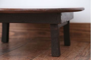 レトロ家具　昭和レトロ　古い栓材の小さな丸ちゃぶ台