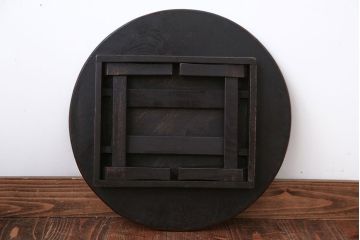 レトロ家具　昭和レトロ　古い栓材の小さな丸ちゃぶ台