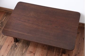 アンティーク家具　アンティーク　天板が栓材一枚板の角ちゃぶ台