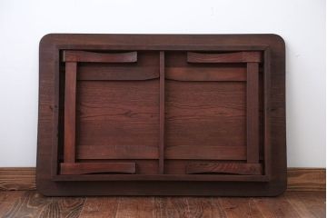 アンティーク家具　アンティーク　天板が栓材一枚板の角ちゃぶ台