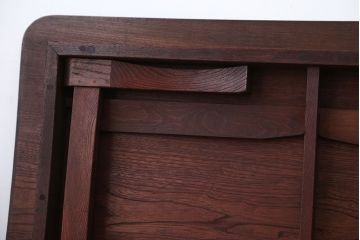 アンティーク家具　アンティーク　天板が栓材一枚板の角ちゃぶ台