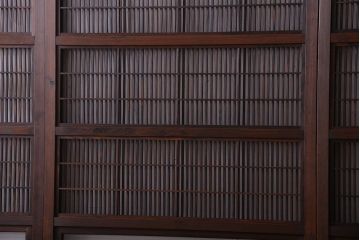 古民具・骨董　腰板欅材!裏障子付き格子戸4枚セット