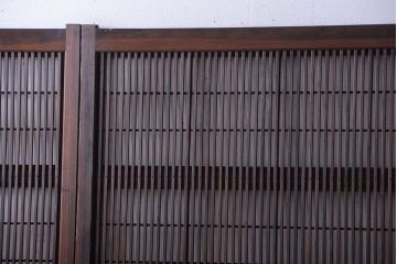古民具・骨董　腰板欅材!裏障子付き格子戸4枚セット