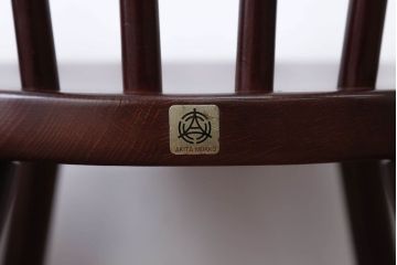 中古　秋田木工　レトロなスピンドルチェア(ダイニングチェア)2脚セット