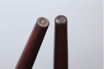 中古　秋田木工　レトロなスピンドルチェア(ダイニングチェア)2脚セット