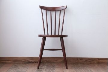 中古　秋田木工　レトロなスピンドルチェア(ダイニングチェア)(1)