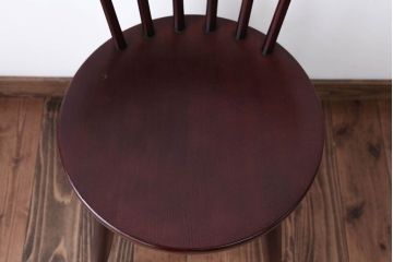 中古　秋田木工　レトロなスピンドルチェア(ダイニングチェア)(2)