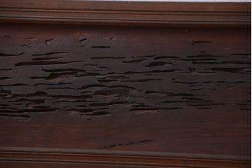 古民具・骨董　明治期　古い在銘　透かし彫り欄間(1)