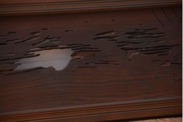 古民具・骨董　明治期　古い在銘　透かし彫り欄間(1)