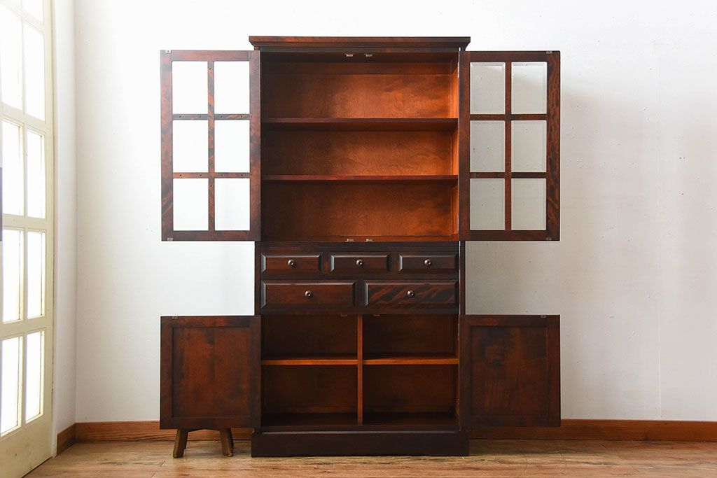 中古　北海道民芸家具　雰囲気の良いお洒落な食器棚