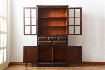 中古　北海道民芸家具　雰囲気の良いお洒落な食器棚