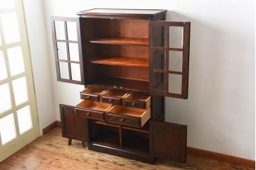中古　北海道民芸家具　雰囲気の良いお洒落な食器棚