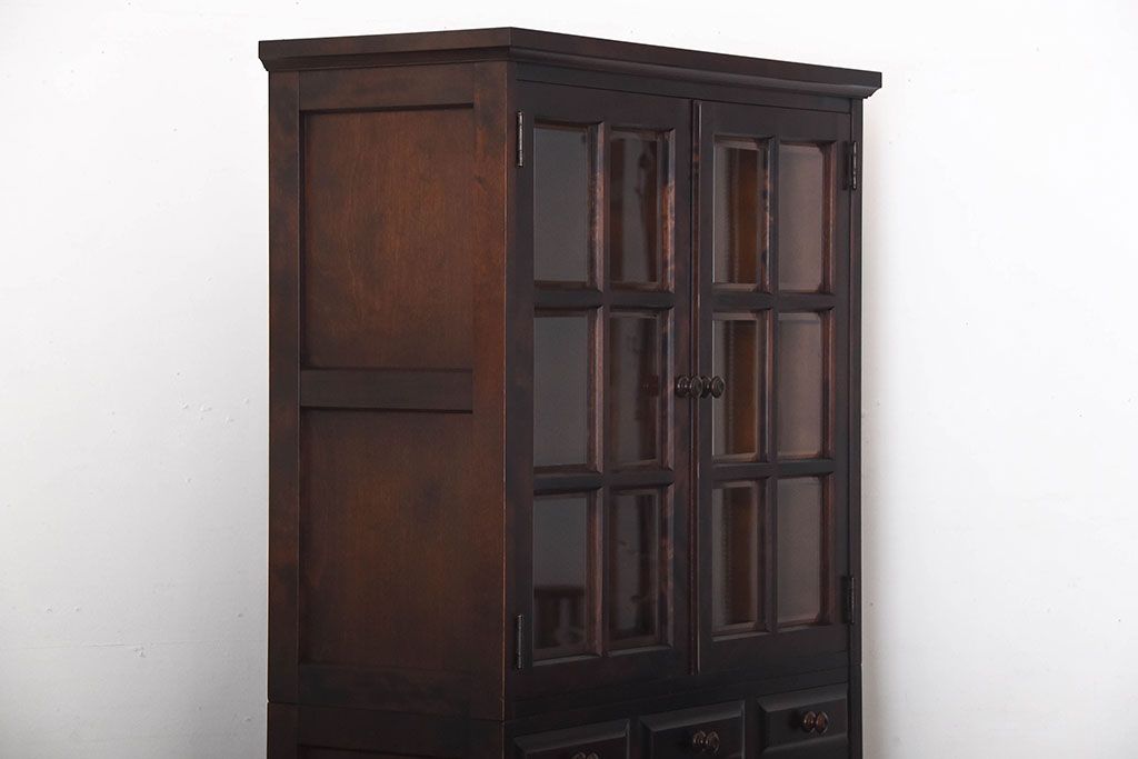 中古　北海道民芸家具　雰囲気の良いお洒落な食器棚