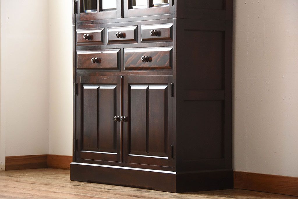 中古　北海道民芸家具　雰囲気の良いお洒落な食器棚