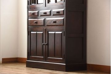 中古　北海道民芸家具　雰囲気の良いお洒落な食器棚