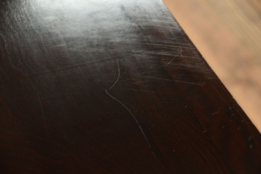 中古　北海道民芸家具　シックな脚付きサイドボード(2)