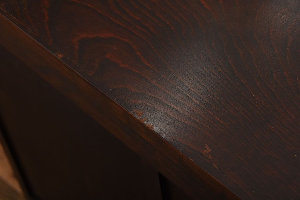 中古　北海道民芸家具　シックな脚付きサイドボード(2)