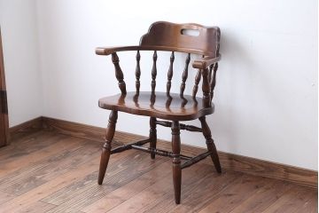 中古　飛騨産業　キツツキマーク　穂高　アームチェア(キャプテンチェア)(1)