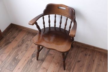 中古　飛騨産業　キツツキマーク　穂高　アームチェア(キャプテンチェア)(1)