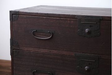 アンティーク家具　和製アンティーク　古い桐材の時代箪笥ローボード(1、桐箪笥、桐たんす)