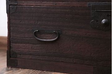 アンティーク家具　和製アンティーク　古い桐材の時代箪笥ローボード(1、桐箪笥、桐たんす)