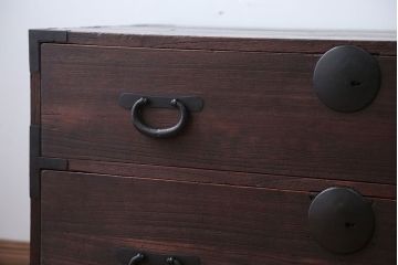 アンティーク家具　和製アンティーク　古い桐材の時代箪笥ローボード(2、桐箪笥、桐たんす)