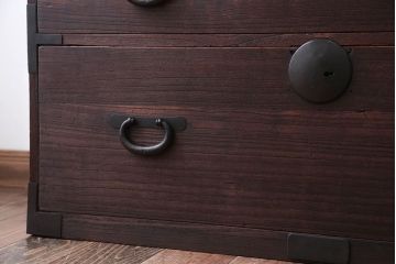 アンティーク家具　和製アンティーク　古い桐材の時代箪笥ローボード(2、桐箪笥、桐たんす)