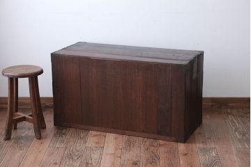 アンティーク家具　和製アンティーク　古い桐材の時代箪笥ローボード(2、桐箪笥、桐たんす)