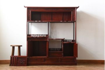 アンティーク家具　和製アンティーク　古い唐木材の茶棚(飾り棚)