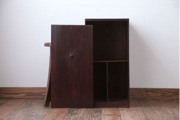 アンティーク家具　和製アンティーク　倹飩(けんどん)式扉の小物収納用木製戸棚