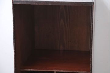 アンティーク家具　和製アンティーク　倹飩(けんどん)式扉の小物収納用木製戸棚