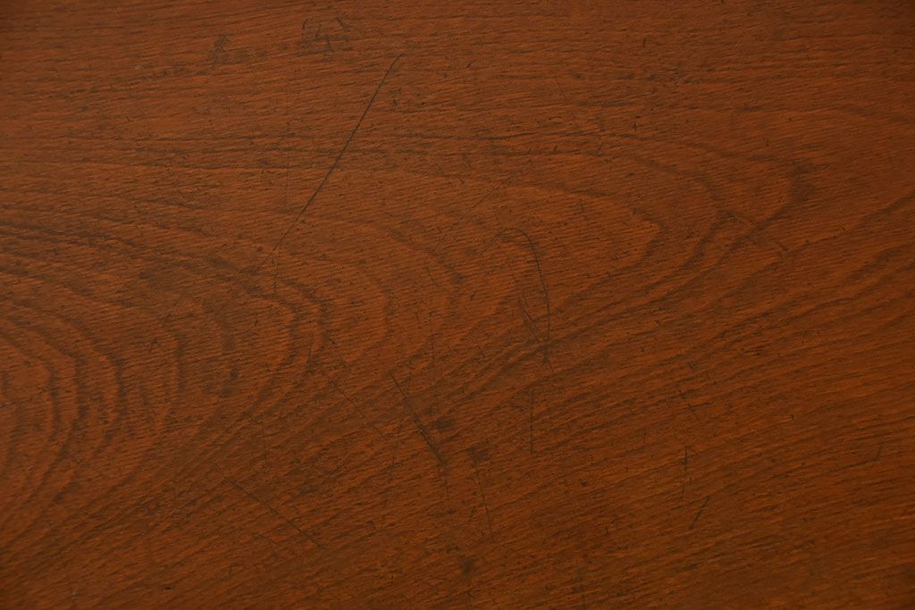 レトロ家具　和製アンティーク　シンプルで小ぶりな昭和レトロスタイルのアンティーク片袖机(デスク)