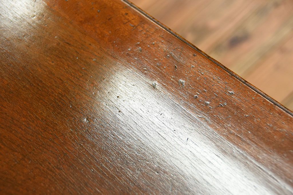 レトロ家具　和製アンティーク　シンプルで小ぶりな昭和レトロスタイルのアンティーク片袖机(デスク)