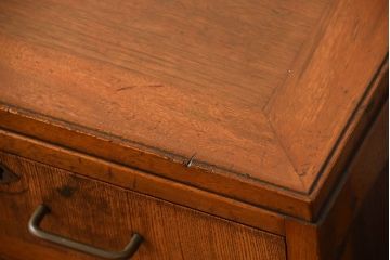 レトロ家具　和製アンティーク　シンプルで小ぶりな昭和レトロスタイルのアンティーク片袖机(デスク)