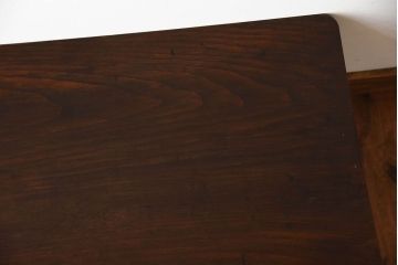 アンティーク家具　和製アンティーク　引き出し2杯付き!古い木製の小さな平机(文机)