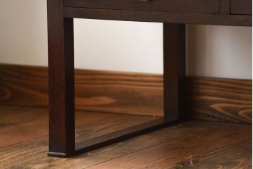 アンティーク家具　和製アンティーク　引き出し2杯付き!古い木製の小さな平机(文机)