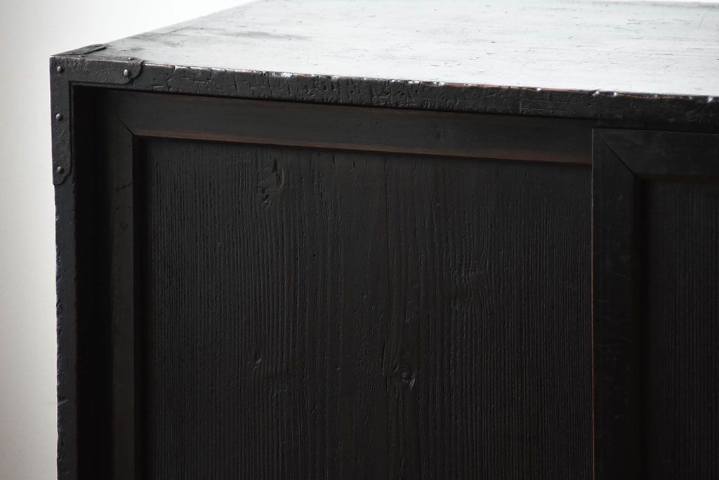 アンティーク家具　古民具・骨董　古い木が味わい深いアンティーク帳場戸棚