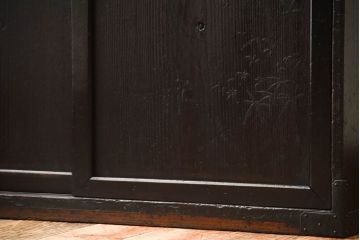 アンティーク家具　古民具・骨董　古い木が味わい深いアンティーク帳場戸棚