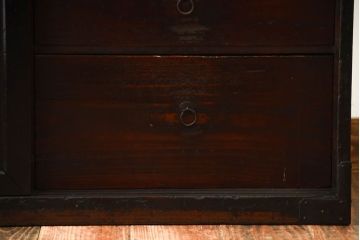 アンティーク家具　古民具・骨董　古い木が味わい深いアンティーク帳場戸棚
